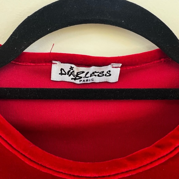 Red velour long sleeve top y2k - Picture 8 of 10